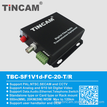 1-Channel Fiber Optical Digital Video Converter for CCTV Camera (TBC-SF-1VId)
